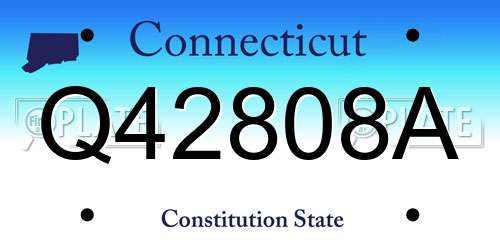 Q42808A Connecticut License Plate