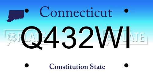 Q432WI Connecticut License Plate
