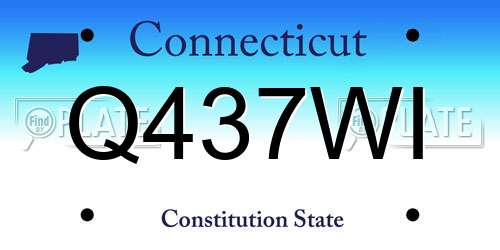 Q437WI Connecticut License Plate