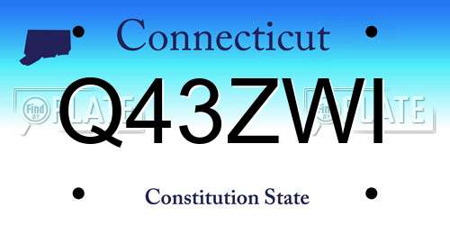 Q43ZWI Connecticut License Plate