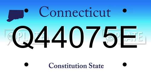 Q44075E Connecticut License Plate