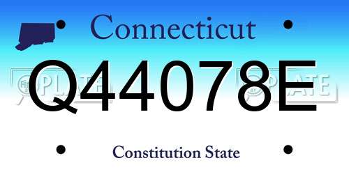 Q44078E Connecticut License Plate