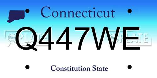 Q447WE Connecticut License Plate