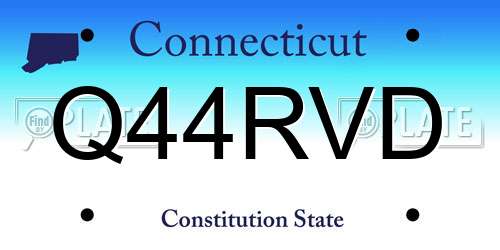 Q44RVD Connecticut License Plate