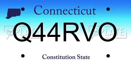 Q44RVO Connecticut License Plate