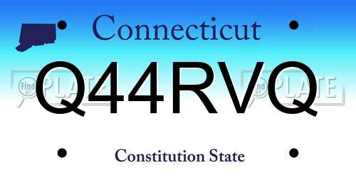 Q44RVQ Connecticut License Plate