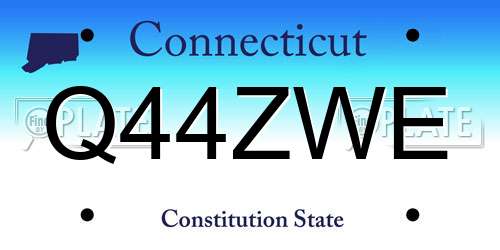 Q44ZWE Connecticut License Plate