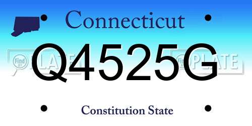 Q4525G Connecticut License Plate