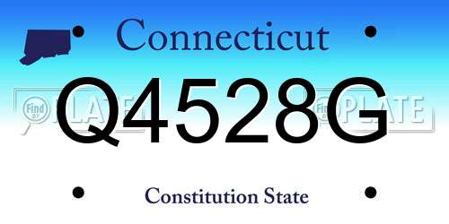 Q4528G Connecticut License Plate