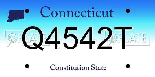 Q4542T Connecticut License Plate