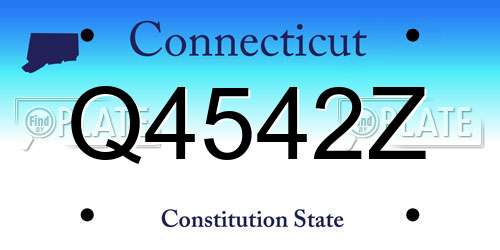 Q4542Z Connecticut License Plate