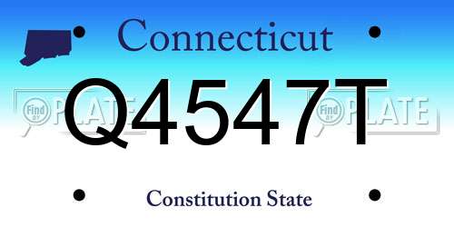Q4547T Connecticut License Plate