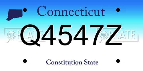 Q4547Z Connecticut License Plate