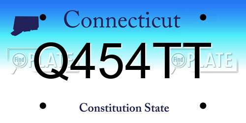 Q454TT Connecticut License Plate