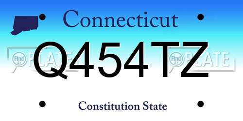 Q454TZ Connecticut License Plate