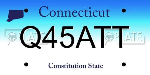 Q45ATT Connecticut License Plate