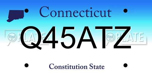 Q45ATZ Connecticut License Plate