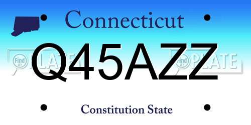 Q45AZZ Connecticut License Plate