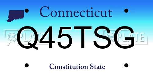 Q45TSG Connecticut License Plate