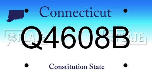 Q4608B Connecticut License Plate