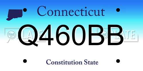 Q460BB Connecticut License Plate