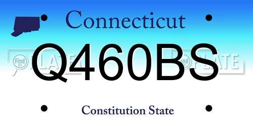 Q460BS Connecticut License Plate