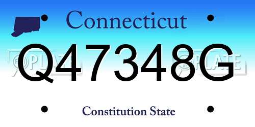 Q47348G Connecticut License Plate