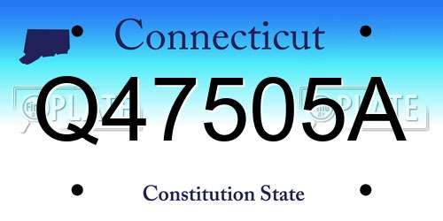 Q47505A Connecticut License Plate