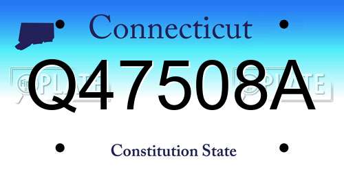 Q47508A Connecticut License Plate
