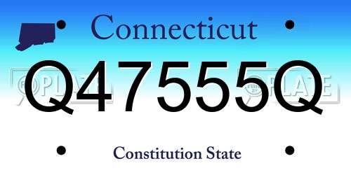 Q47555Q Connecticut License Plate