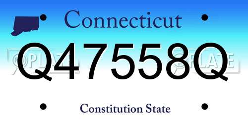 Q47558Q Connecticut License Plate