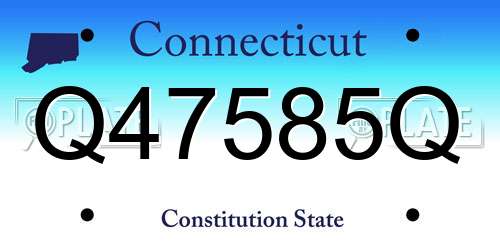 Q47585Q Connecticut License Plate