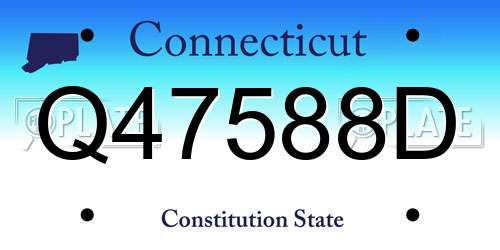 Q47588D Connecticut License Plate