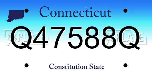 Q47588Q Connecticut License Plate