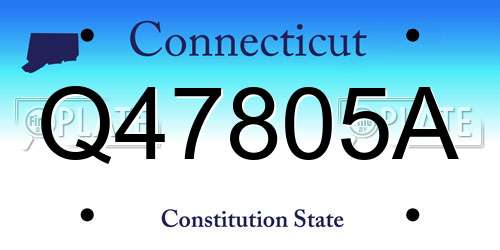 Q47805A Connecticut License Plate