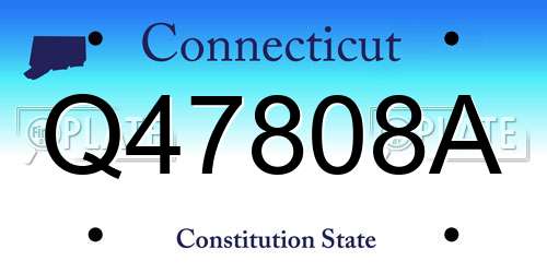 Q47808A Connecticut License Plate
