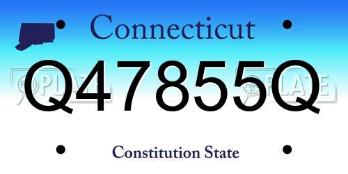 Q47855Q Connecticut License Plate
