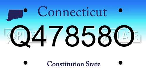 Q47858O Connecticut License Plate