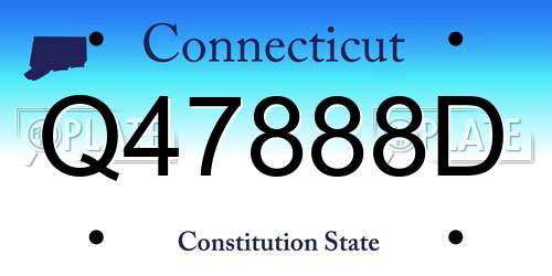 Q47888D Connecticut License Plate