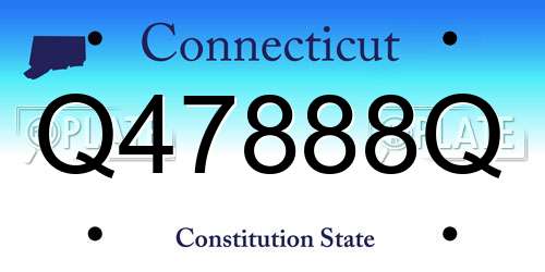Q47888Q Connecticut License Plate