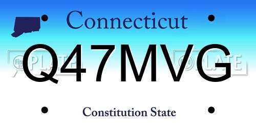 Q47MVG Connecticut License Plate