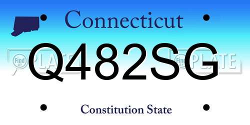 Q482SG Connecticut License Plate