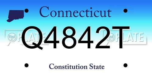 Q4842T Connecticut License Plate