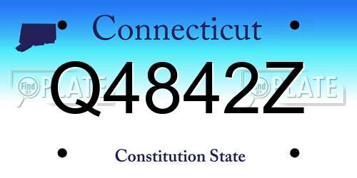 Q4842Z Connecticut License Plate
