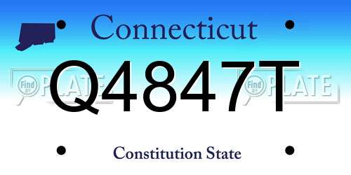 Q4847T Connecticut License Plate