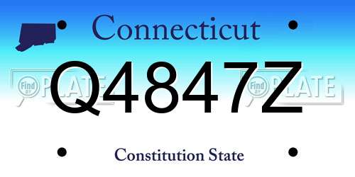 Q4847Z Connecticut License Plate