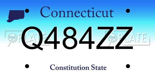 Q484ZZ Connecticut License Plate