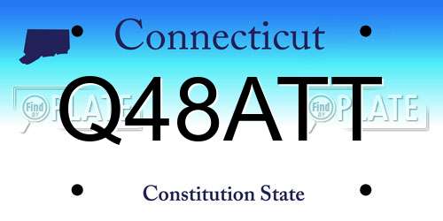 Q48ATT Connecticut License Plate