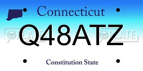 Q48ATZ Connecticut License Plate