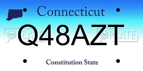 Q48AZT Connecticut License Plate